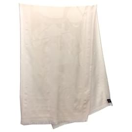 Hermès-Hermes Stole Caleche Shawl Carriage Beige Wool Scarf-Beige