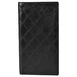 Chanel Wild Stitch Bi-fold Long Wallet Black