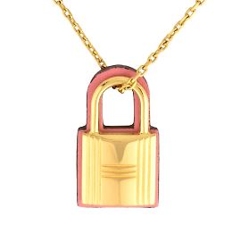 Hermès Colar pendente Hermes O'Kelly PM Rosa Dourado