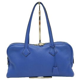 Hermès Borsa tote Hermes Victoria 38 Blu