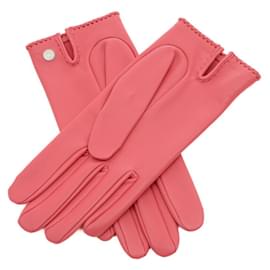 Hermès-Hermes Heart Gloves in Pink Lambskin-Pink