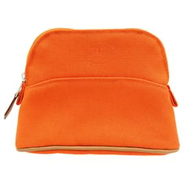 Hermès-Pochette Bolide Hermes en toile-Marron,Orange