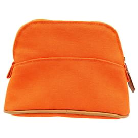 Hermès-Pochette Bolide Hermes en toile-Marron,Orange