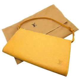 Louis Vuitton-Pochette Accessoire Epi Louis Vuitton en Jaune-Jaune