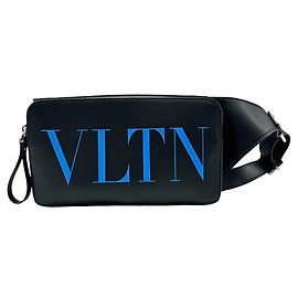 Sac à corps Valentino Garavani VLTN en cuir Noir Bleu