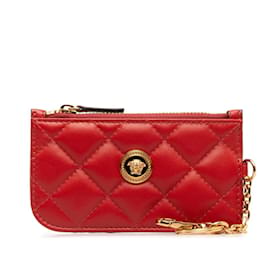 Versace-Porta-cartões de couro vermelho Medusa da Versace-Vermelho