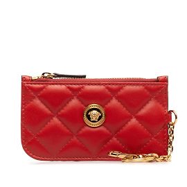 Versace Medusa Red Leather Card Case Red