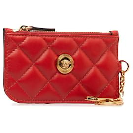 Versace-Porta-cartões de couro vermelho Medusa da Versace-Vermelho