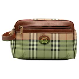 Burberry-Burberry Nova Check Shadow Horse Clutch Bag-Brown,Beige