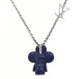 Louis Vuitton-Louis Vuitton Necklace Pendant Vivienne MP3194-Silvery,Navy blue