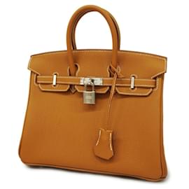 Hermès-Hermes Birkin 25 Handbag in Gold Togo Leather-Golden