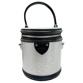 Louis Vuitton-Louis Vuitton Cannes Epi Leather Handbag-Black,Silvery