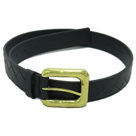 Bottega Veneta Intrecciato Leather Belt Black