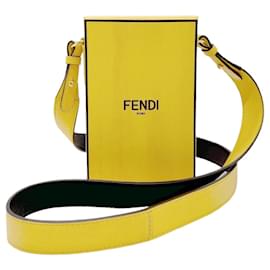 Fendi-Fendi Yellow Leather Shoulder Bag-Yellow