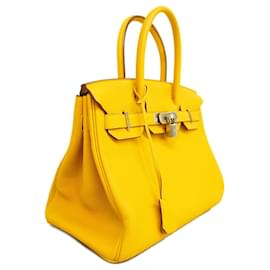 Hermès-Hermes Birkin 30 C Handbag in Jaune Ambre-Other