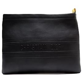 Christian Dior-Pochette en cuir noir Christian Dior-Noir