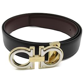 Salvatore Ferragamo-Salvatore Ferragamo Black Leather Belt-Black