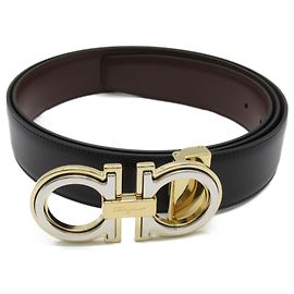 Schwarzer Ledergürtel Salvatore Ferragamo Schwarz