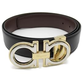 Salvatore Ferragamo-Salvatore Ferragamo Black Leather Belt-Black