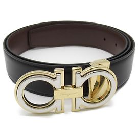 Schwarzer Ledergürtel Salvatore Ferragamo Schwarz