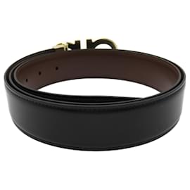 Salvatore Ferragamo-Salvatore Ferragamo Black Leather Belt-Black