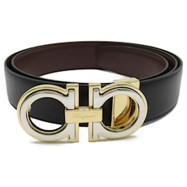 Salvatore Ferragamo-Salvatore Ferragamo Black Leather Belt-Black