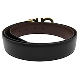 Salvatore Ferragamo-Salvatore Ferragamo Black Leather Belt-Black