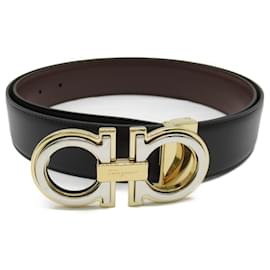 Salvatore Ferragamo-Salvatore Ferragamo Black Leather Belt-Black