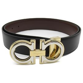Schwarzer Ledergürtel Salvatore Ferragamo Schwarz