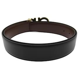 Salvatore Ferragamo-Salvatore Ferragamo Black Leather Belt-Black