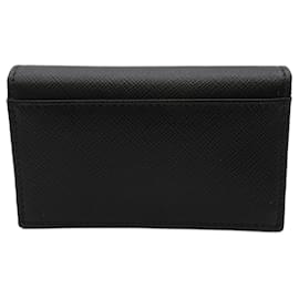 Prada-Prada Black Safiano Leather Card Wallet-Black