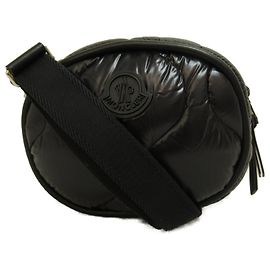 Riñonera de cuero negro Moncler Negro