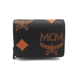 MCM Black Tri-Fold Wallet Black