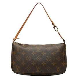 Louis Vuitton-Sac à main Pochette Accessoire Monogram Louis Vuitton-Marron,Monogramme