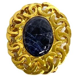 Chanel Coco Mark Motiv Farbstein Brosche Golden