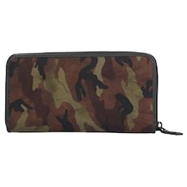 Prada-Prada Long Bill Wallet-Black,Khaki
