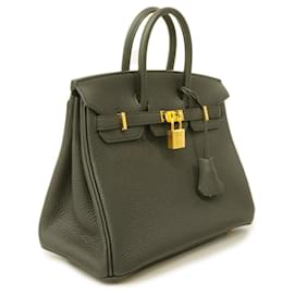 Hermès-Hermes Birkin 25 Handbag in Black Togo Leather-Black