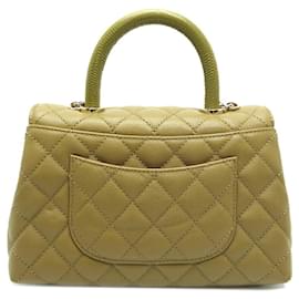 Chanel-Chanel Matelasse Coco Handle XS Handbag-Green,Olive green