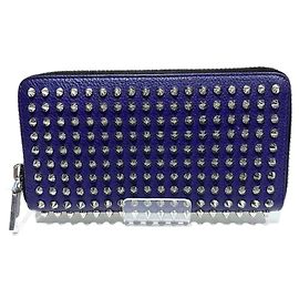 Carteira longa Panettone Studs da Christian Louboutin Roxo