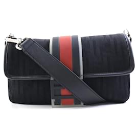 Fendi-Fendi Zucca Men's Shoulder Bag-Black,Red