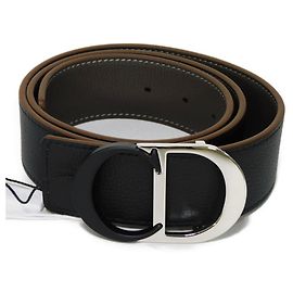 Cinturón Dior Christian Dior CD Icon reversible Castaño Negro