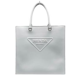 Prada Embossed Triangle Tote Bag Brown