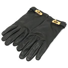 Hermès Hermes Kelly Leather Gloves Black