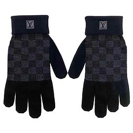 Louis Vuitton Black Damier Gloves Black Other