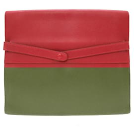 Hermès-Hermes Couchevel Red Clutch Bag-Red