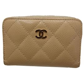 Chanel-Chanel Matelasse Coin Purse-Beige,Golden