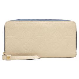 Louis Vuitton Zippy Wallet Blue Cream