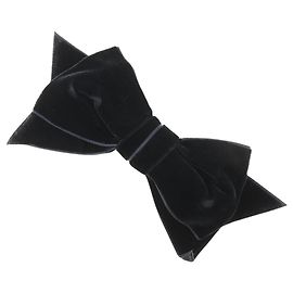 Chanel schwarze Veloursbandbrosche Schwarz