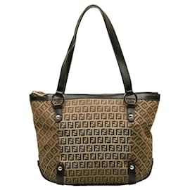 Fendi-Fendi Zucchino Tote Bag-Brown