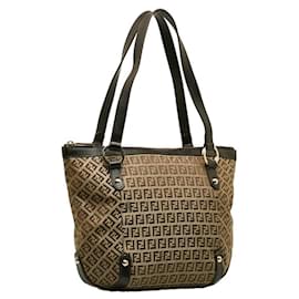 Fendi-Fendi Zucchino Tote Bag-Brown